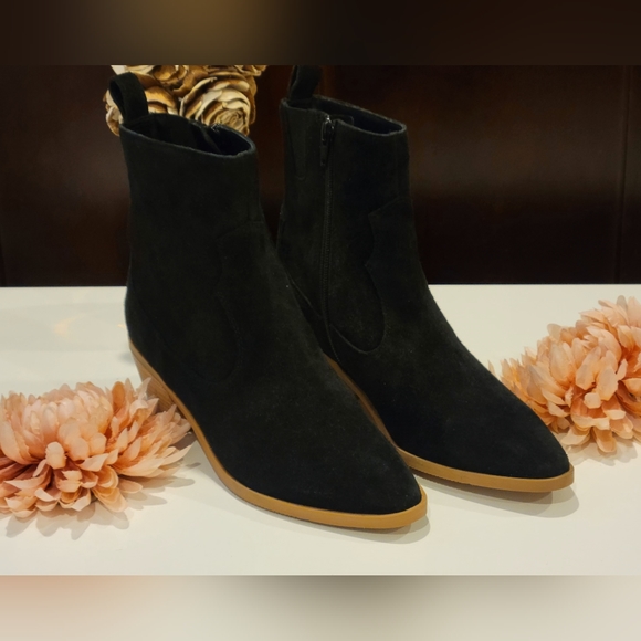 Western Ankle Boots/ LISA & VICKY/SIZE 7.5/BLACK SUEDE - Picture 4 of 4